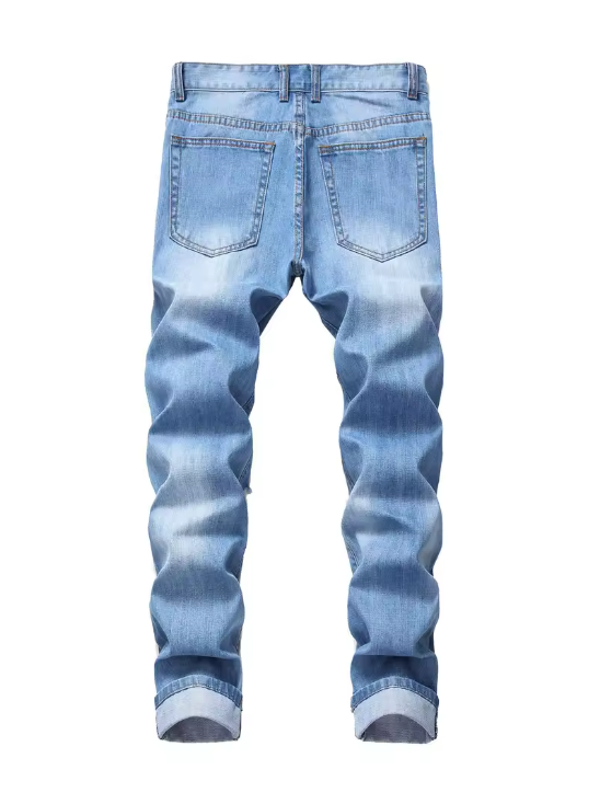 Denim Blue Ripped Jeans